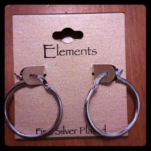 Avon Elements Silver Plates Hoop Earings